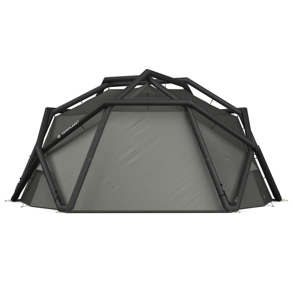 DAS KOMPLETTE SET/Das Zelt kommt inkl. der herausnehmbaren Zeltunterlage, 6 Tarpstangen zum Austellen der Türen und den notwendigen Heringen. 