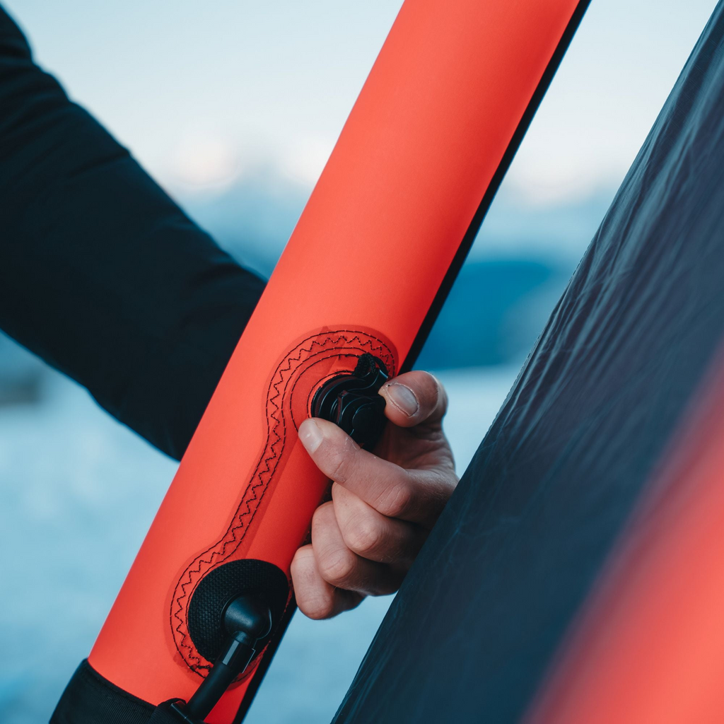 One Pump System / Schneller Aufbau über nur einer der Ventile (siehe Aufbauvideo).