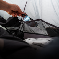 Innenfächer / Durchsichtige Mesh-Taschen im Zeltinneren für gute Organisation und Übersicht.